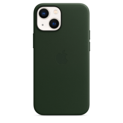 Afbeelding van Apple Leather Case + MS iPhone 13 mini Sequoia Green