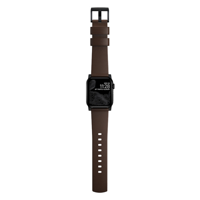 Afbeelding van Nomad Modern Apple Watch bandje 42mm / 44mm Bruin met zwarte gesp
