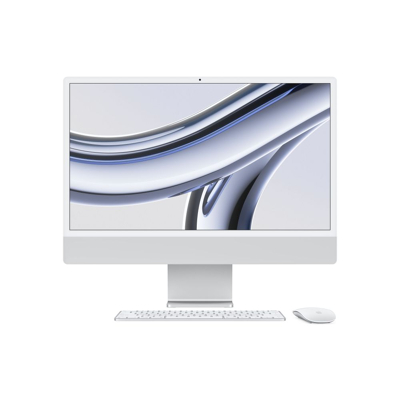 Afbeelding van iMac 24&quot; Silver M3 8C CPU &amp; 10C GPU 8GB 256GB Gbit Eth MK TID Mouse