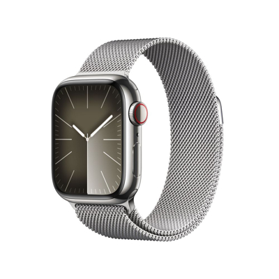 Afbeelding van Apple Watch S9 + Cellular 41mm Steel Silver Milanese Loop (130 180mm)