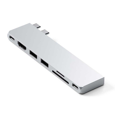 Afbeelding van Satechi USB C Pro Hub Slim Adapter Silver ST HUCPHSS