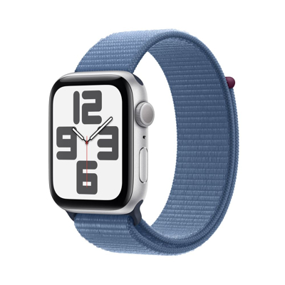 Afbeelding van Apple Watch SE 44mm Silver Winter Blue Sport Loop (145 220mm)