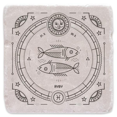 Obrázek Mramorový tácek znamení zvěrokruhu, ryby