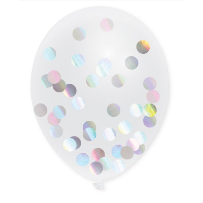 Afbeelding van Jep Party Zilver 30cm 5 Stuks Confetti Ballonnen 442368