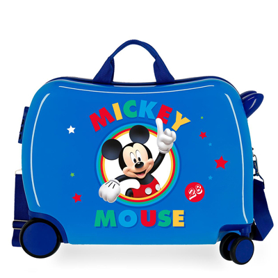 Afbeelding van Disney Rolling Suitcase 4 Wheels Mickey Mouse Circle Blue