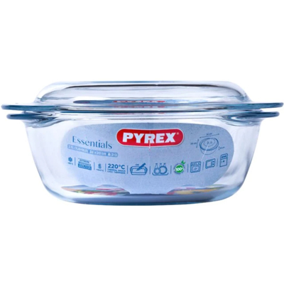 Afbeelding van Pyrex Essentials Ovenschaal Rond met Deksel 1,6 liter