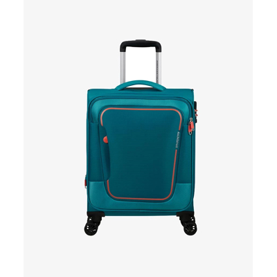 Afbeelding van American Tourister Pulsonic Spinner 55 EXP stone teal Zachte koffer