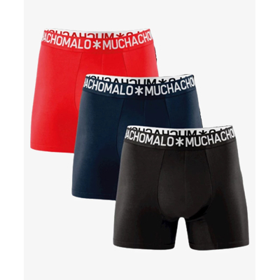 Afbeelding van Boxershort Muchachomalo Men Solid Black Red (3 Delig) XL