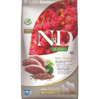 Abbildung von N&amp;D Quinoa DOG Neutered Ente &amp; Brokkoli Spargel varianten 2,5 kg