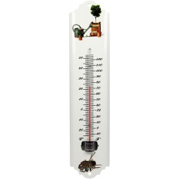 Afbeelding van Talen Tools Thermometer metaal wit 30 cm