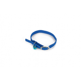 Afbeelding van Bz kattenhalsband met belletje blauw 10 x 30 cm