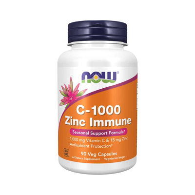 Afbeelding van Now Foods C 1000 Zinc Immune 90v ules