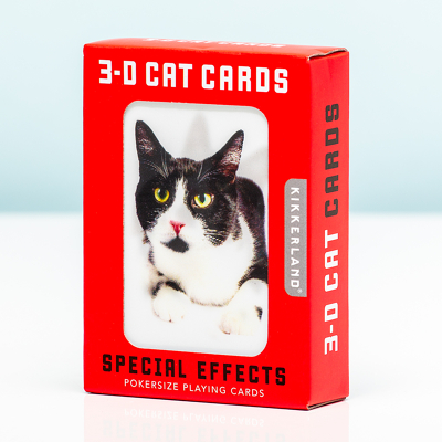 Afbeelding van 3D Speelkaarten Katten van Kikkerland