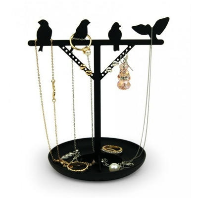 Afbeelding van Bird Jewelry Stand Zwart van Kikkerland