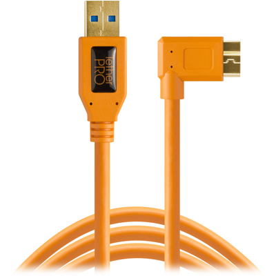 Afbeelding van Tether Tools TetherPro USB 3.0 A Male Naar Micro B Right Angle 15&#039; Oranje