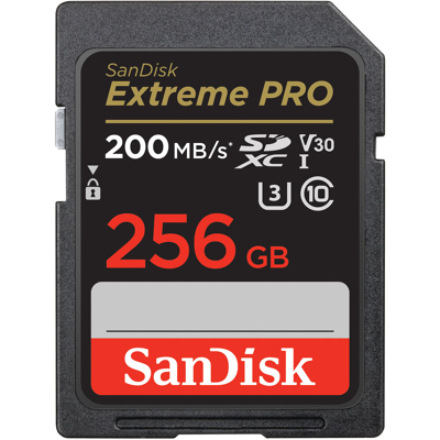 Afbeelding van SanDisk Extreme Pro 256GB SDXC Memory Card 200MB