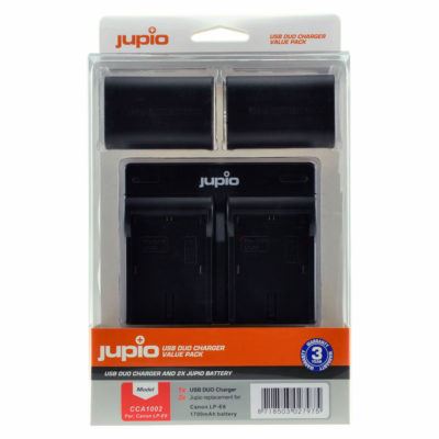 Afbeelding van Jupio Kit: 2x Battery LP E6 1700mAh + USB Dual Charger