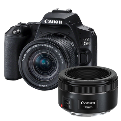 Afbeelding van Canon EOS 250D Zwart + 18 55mm IS STM 50mm F/1.8