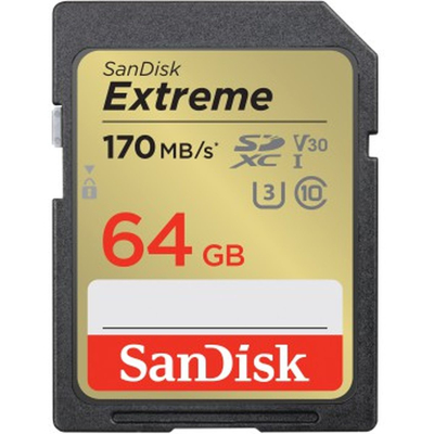 Afbeelding van SanDisk Extreme 64GB SDXC Memory Card 170MB/s