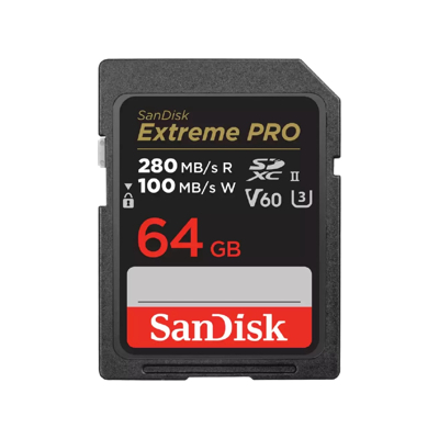 Afbeelding van SanDisk Pro 64GB V60 UHS II SD Cards 280/100MB/s