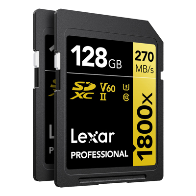 Afbeelding van Lexar SDXC Professional 128GB 1800X UHS II V60 Gold 2pack