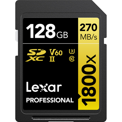 Afbeelding van Lexar SDXC Professional 128GB 1800X UHS II V60 Gold