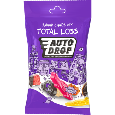 Afbeelding van Autodrop Smaak Chaos Mix Total Loss Snackpack (85 gram)
