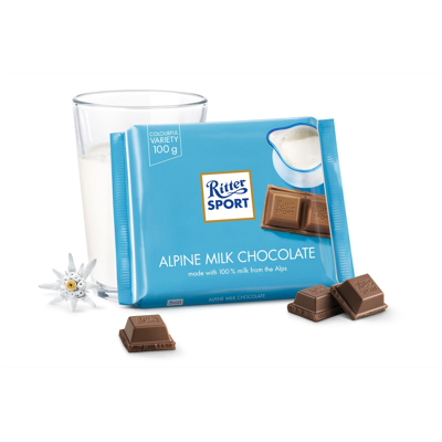 Afbeelding van Ritter Sport Chocolade Alpenmelk tablet 100 gram