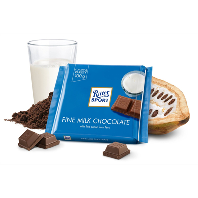 Afbeelding van Ritter Sport Chocolade Extra Fijne Melkchocolade tablet 100 gram