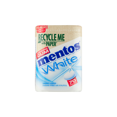 Afbeelding van Mentos Gum White Sweetmint Bottle (4x70 Stuks)