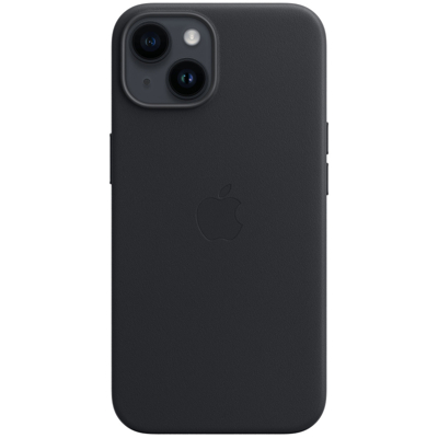 Image de Coque Original Apple iPhone 14 MagSafe Cuir véritable rigide/Coque Étui téléphone Noir