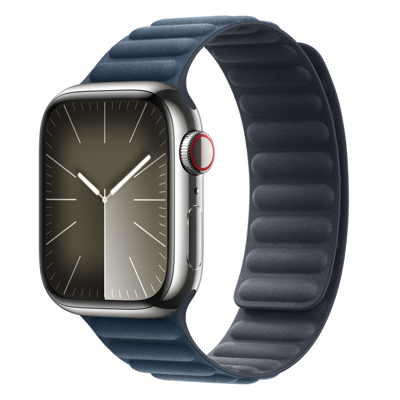 Image de Bracelet Apple Watch Original Cuir véritable Bleu Convient aux Series 1 9 / SE