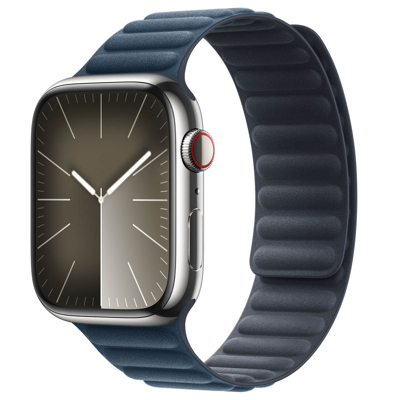 Image de Bracelet Apple Watch Original Cuir véritable Bleu Convient aux Series 1 9 / SE Ultra (2)
