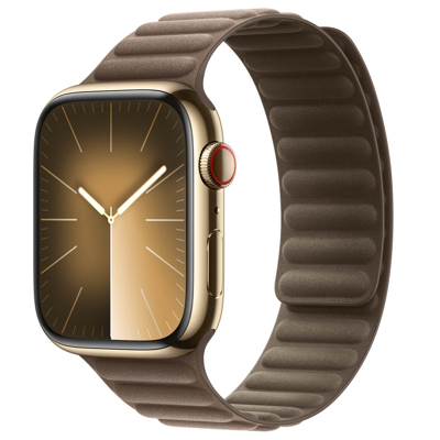 Image de Bracelet Apple Watch Original Cuir véritable Beige Convient aux Series 1 9 / SE Ultra (2)