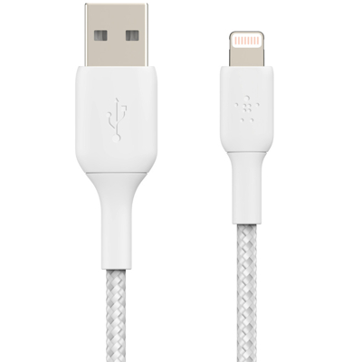 Image de Belkin Boost Charge Lightning Braided Cable 0,15 Meter Blanc