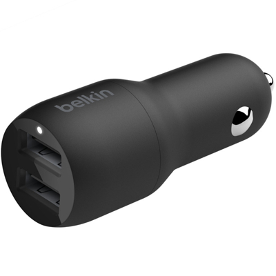 Image de Belkin Boost Charge Dual USB Chargeur Rapide de Voiture 12W Noir