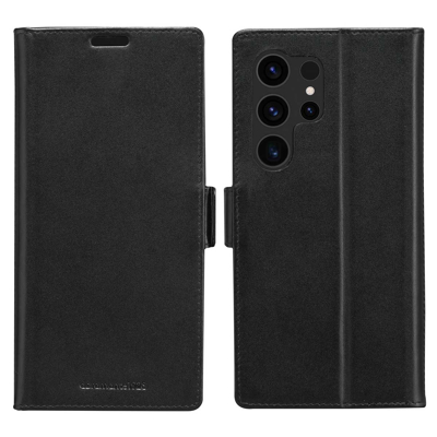 Image de Coque Samsung Galaxy S24 Ultra Cuir véritable dbramante1928 portefeuille Étui téléphone Noir