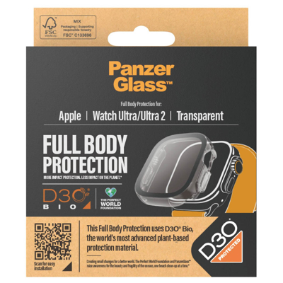 Image de Coque Apple Watch Ultra 2 49 mm: PanzerGlass Full Body Intercalaire Transparent Silicones Et TPU (doux) Smart Covers