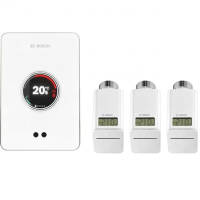 Afbeelding van Bosch EasyControl set wit met 3 Smart thermostaten. Artikelnr: 7736701393