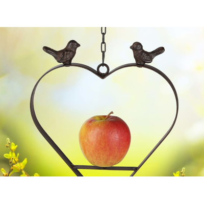Afbeelding van HI Vogelvoederhuisje hartvormig 23,5 cm bruin