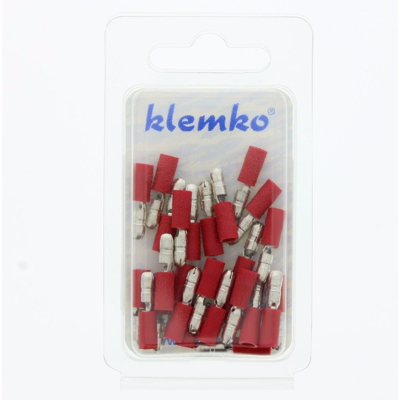 Afbeelding van Klemko geïsol. kabelschoen rood rondsteker 4 mm 25 stuks