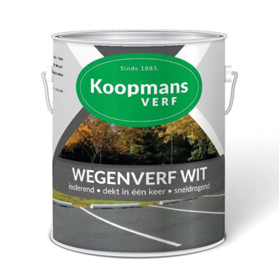 Afbeelding van Koopmans Wegenverf Wit 2,5 ltr Buitengevel &amp; Tuin
