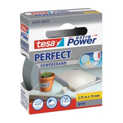 Afbeelding van Tesa extra Power Perfect, ft 19 mm x 2,75 m, grijs textieltape