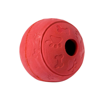 Afbeelding van Adori Rubber Speeltje Voerbal Hondenspeelgoed 7 cm Rood