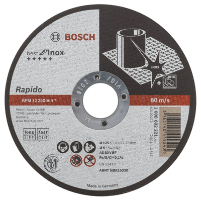 Afbeelding van Bosch Doorslijpschijf (Best for Inox) 125 x 1,0 22,2 MM RVS