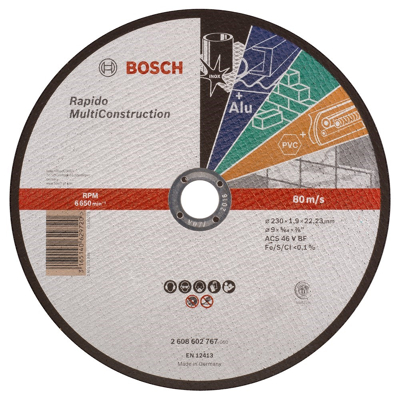 Afbeelding van Bosch Doorslijpschijf (Rapido Multi Construction) 230 x 1,9 22,2 MM