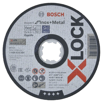 Afbeelding van Bosch Doorslijpschijf x Lock (Expert for Inox + Metal) 125 1 22,2 MM RVS / Metaal