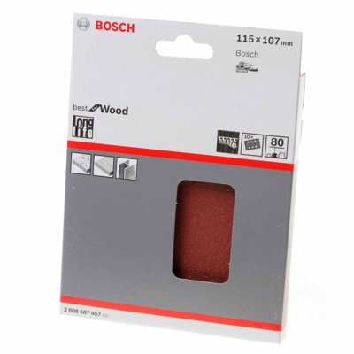 Afbeelding van Bosch Schuurvel C470 Voor Hout &amp; Verf 115 x 107 mm, Korrel 80, 6 Gaten