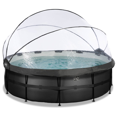 Afbeelding van EXIT zwembad met overkapping ø450cm Black Leather