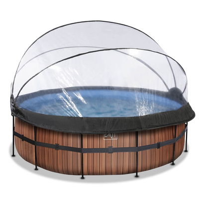 Afbeelding van EXIT zwembad met overkapping, warmtepomp ø427cm Wood